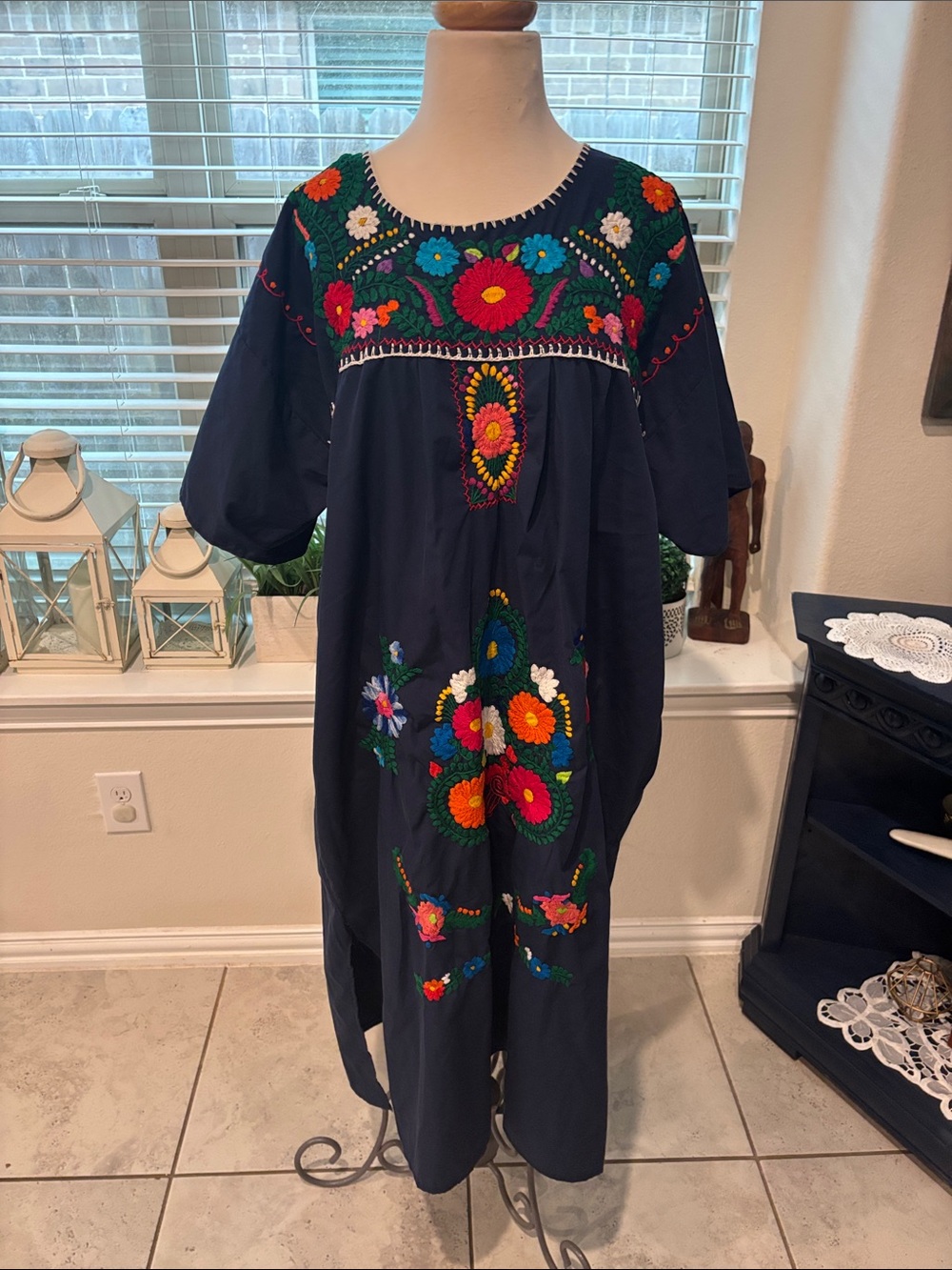 Embroidered Navy Floral women’s Dress